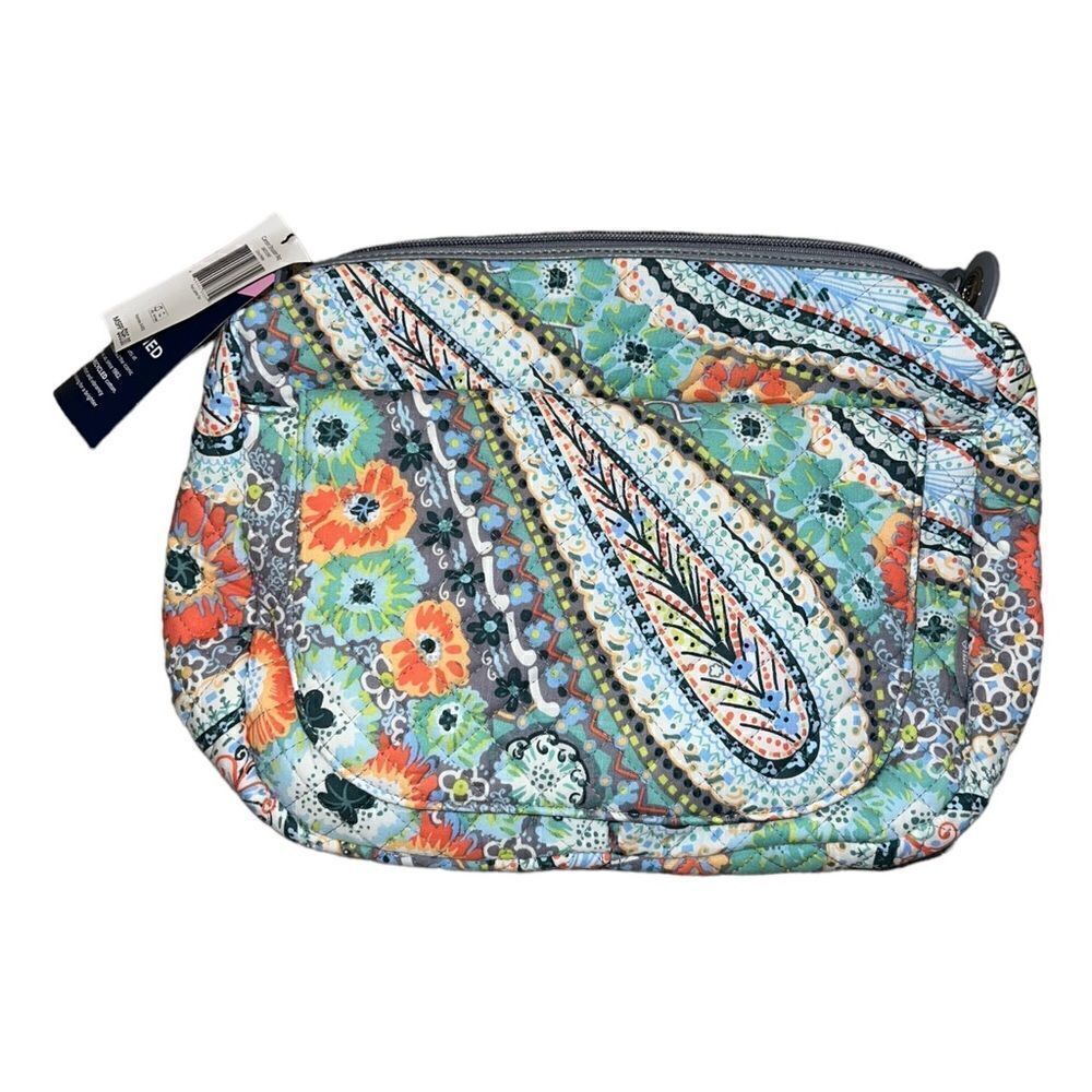 Vera Bradley Citrus Paisley Carson Shoulder Bag Floral Blue Crossbody NWT